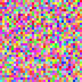 Various coloured pixels